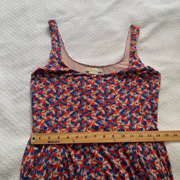 Boden flamingo strappy deep scoop below knee jersey knit midi dress with pockets - Picture 11 of 12